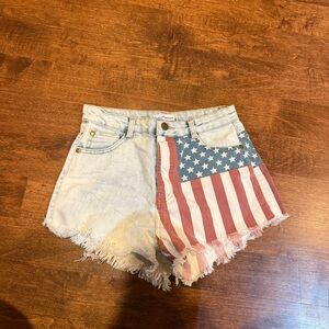 Dainty Hooligan American Flag Jean Shorts